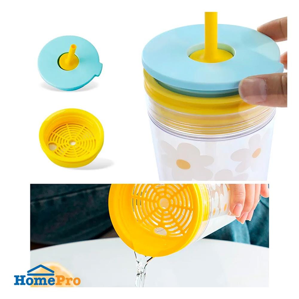 แก้วน้ำ LOCKNLOCK DOUBLE WALL BUCKET COLD 580 มล. สีฟ้า