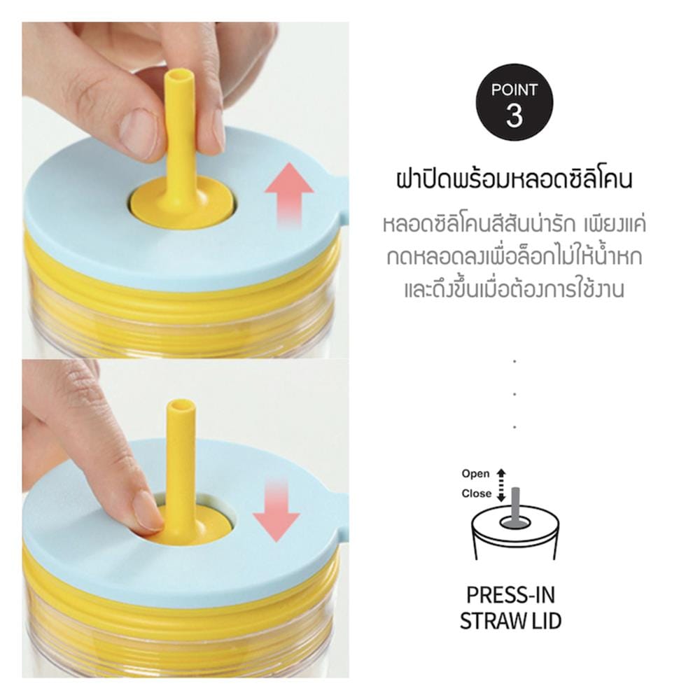 แก้วน้ำ LOCKNLOCK DOUBLE WALL BUCKET COLD 580 มล. สีฟ้า