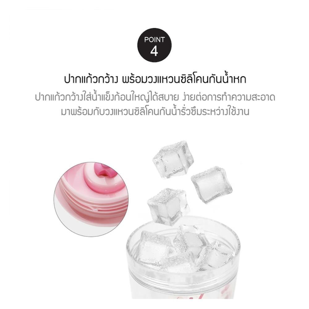 แก้วน้ำ LOCKNLOCK DOUBLE WALL BUCKET COLD 580 มล. สีฟ้า