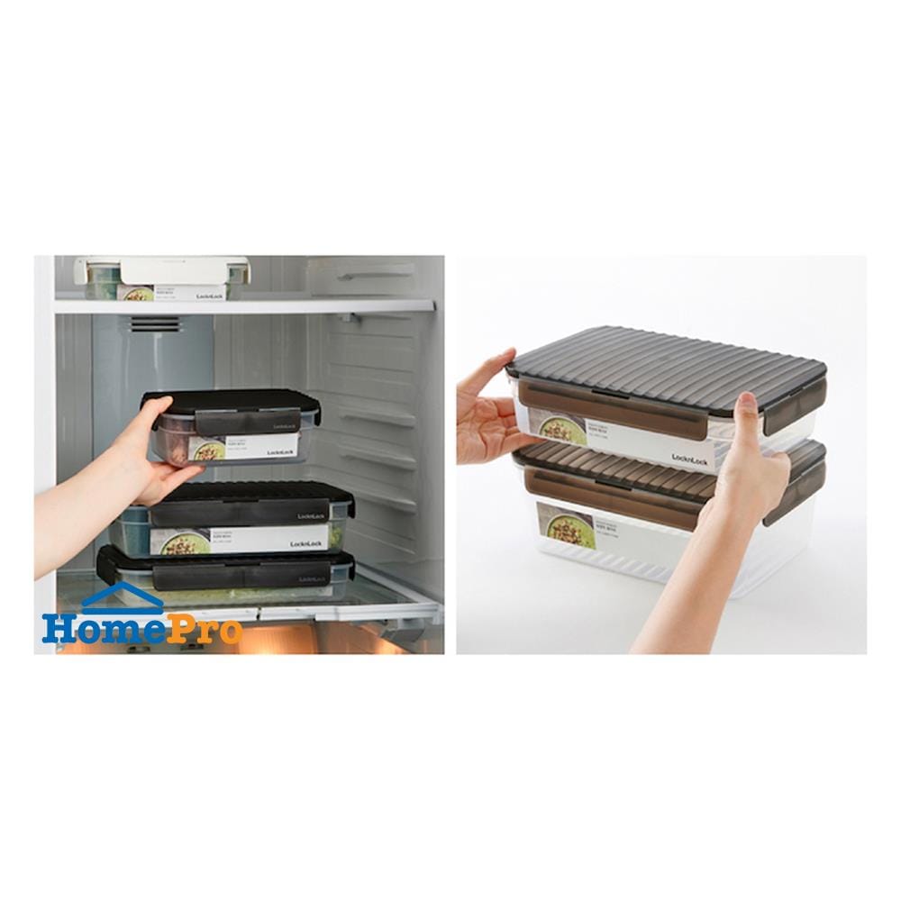 กล่องอาหาร LOCKNLOCK WAVE CONTAINER 0.67 ลิตร สีเทา