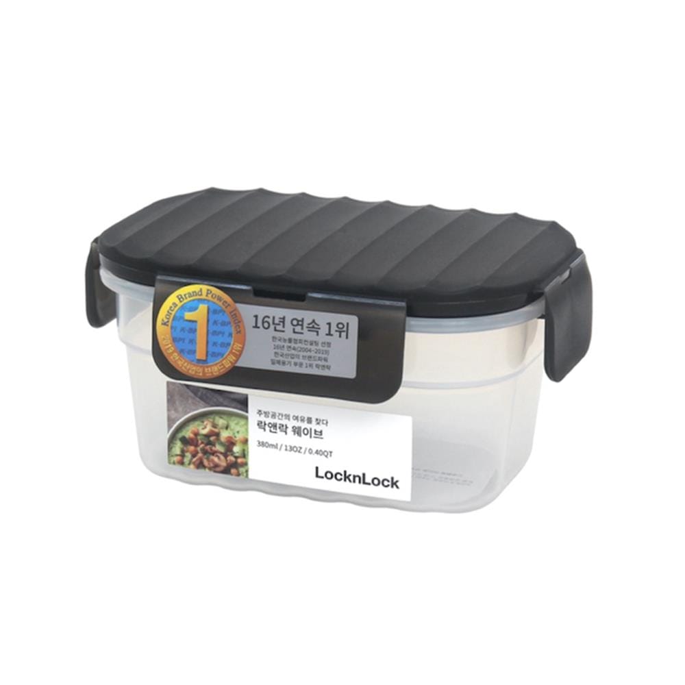 กล่องอาหาร LOCKNLOCK WAVE CONTAINER 0.38 ลิตร สีเทา