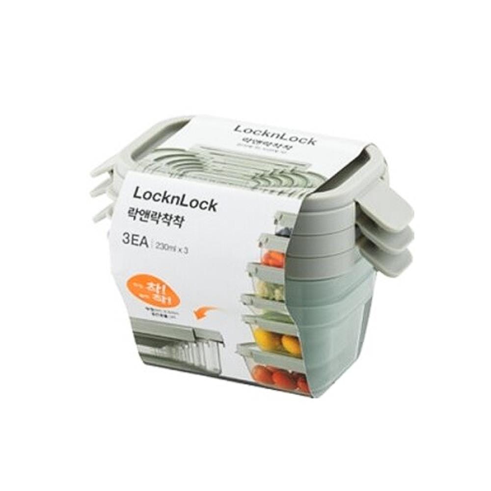 ชุดกล่องอาหาร LOCKNLOCK CHAK CHAK 230 มล. 3 ชิ้น สีมิ้นต์