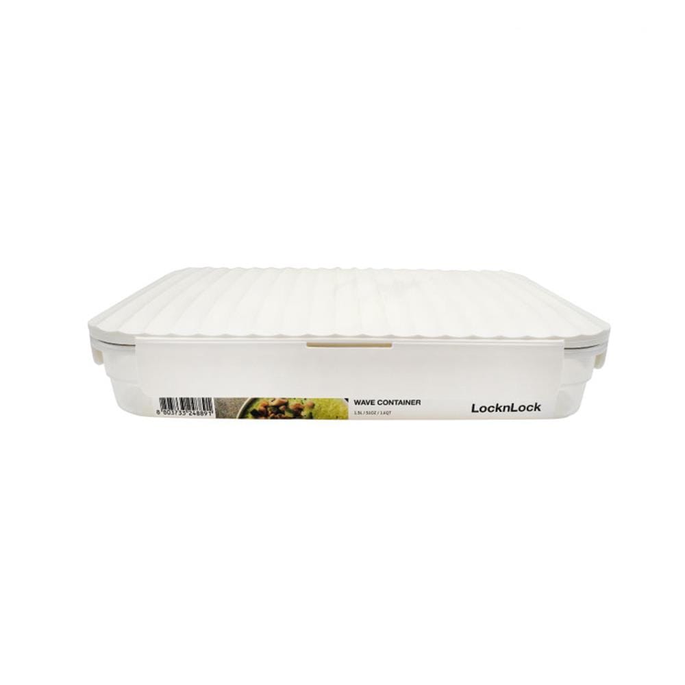 กล่องอาหาร LOCKNLOCK WAVE CONTAINER 1.5 ลิตร สีขาว