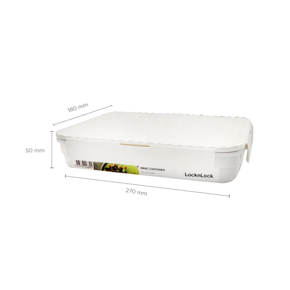 กล่องอาหาร LOCKNLOCK WAVE CONTAINER 1.5 ลิตร สีขาว