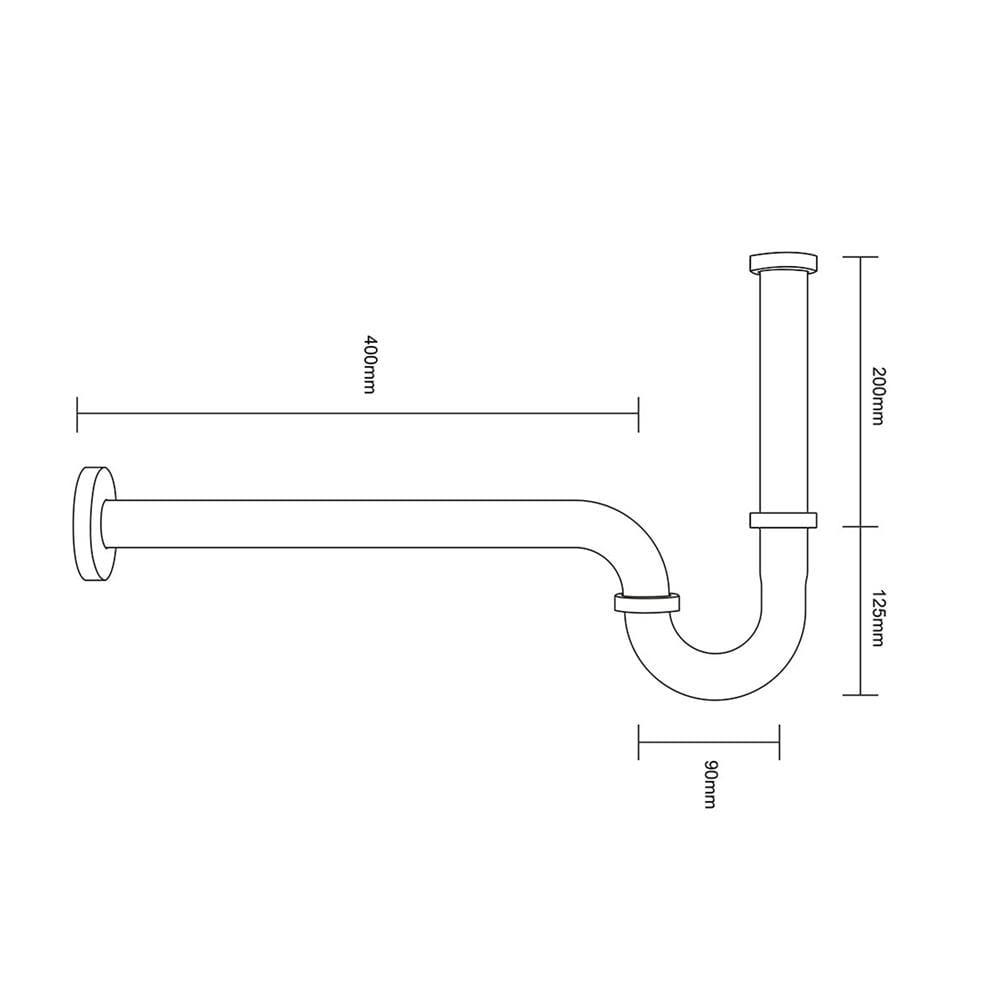ท่อน้ำทิ้งอ่างล้างหน้าพีแทรป RASLAND RA T923-304 40 ซม.