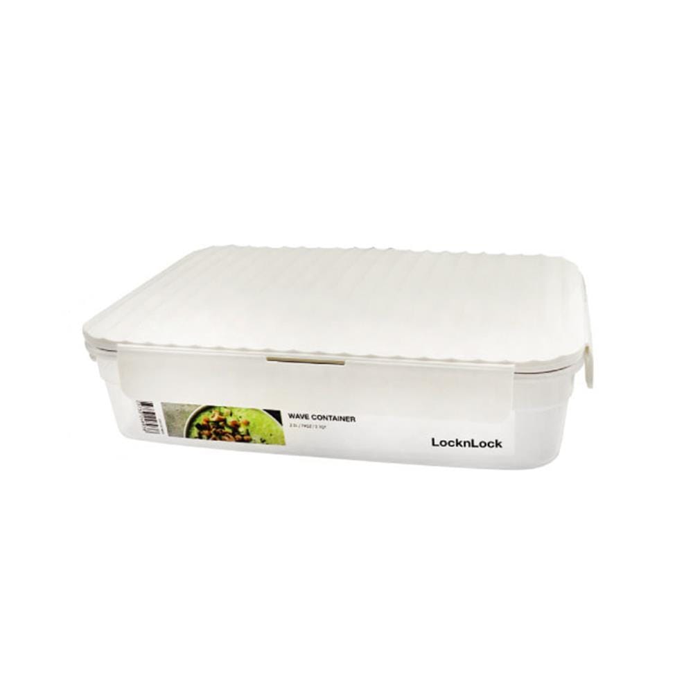 กล่องอาหาร LOCKNLOCK WAVE CONTAINER 2.2 ลิตร สีขาว