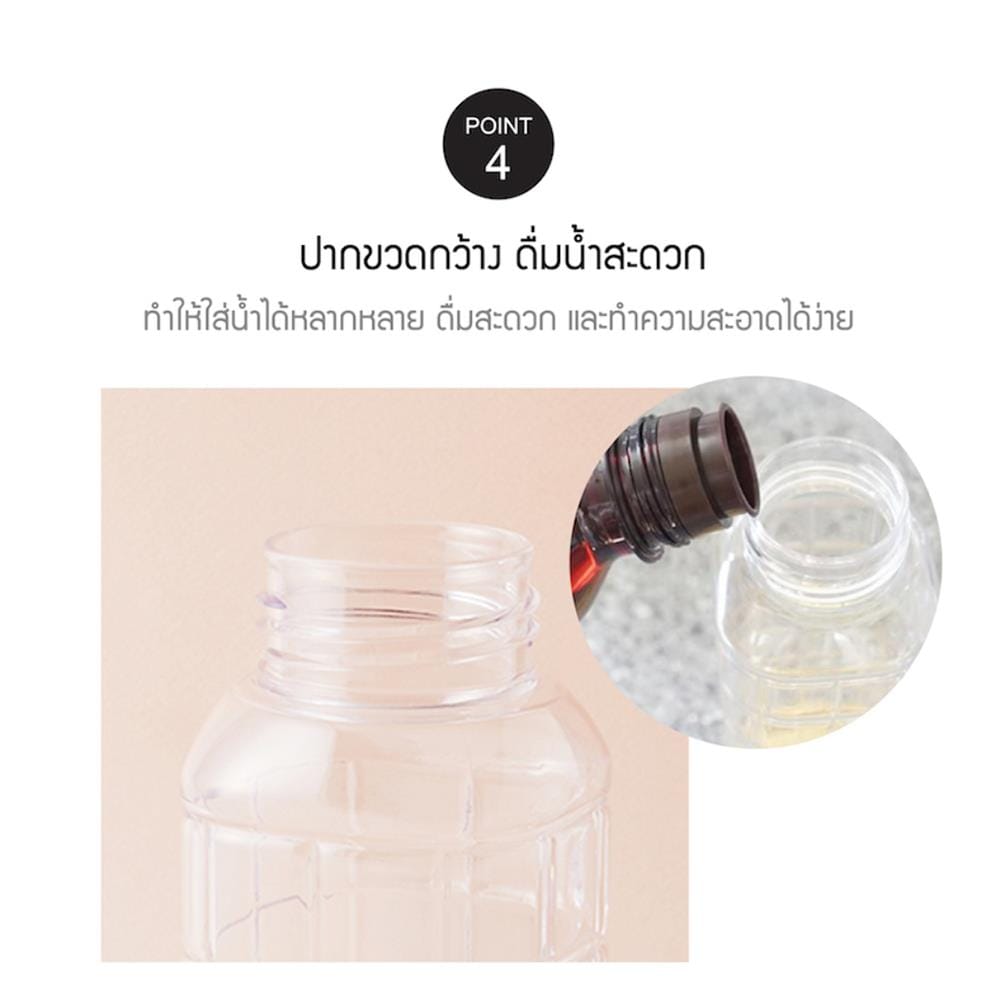 ขวดน้ำพลาสติก PET LOCKNLOCK CHESS 0.35 ลิตร สีขาว/ใส