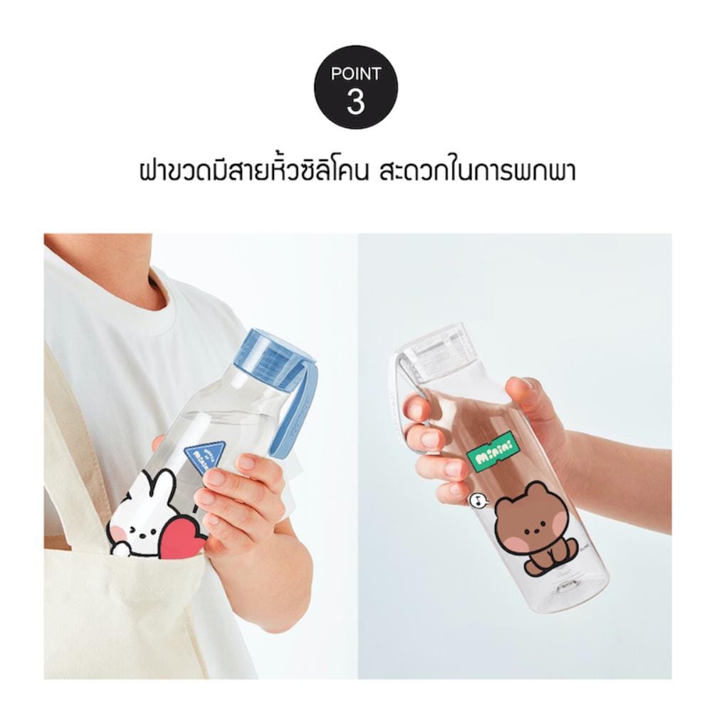 ขวดน้ำพลาสติก TRITAN LOCKNLOCK LINE FRIEND 550 มล. สีฟ้า