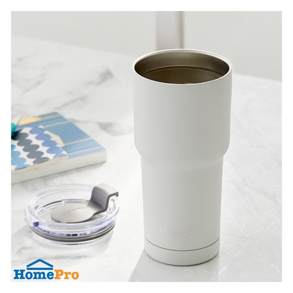 แก้วน้ำสุญญากาศ LOCKNLOCK PURE TUMBLER 0.7 ลิตร สีครีม