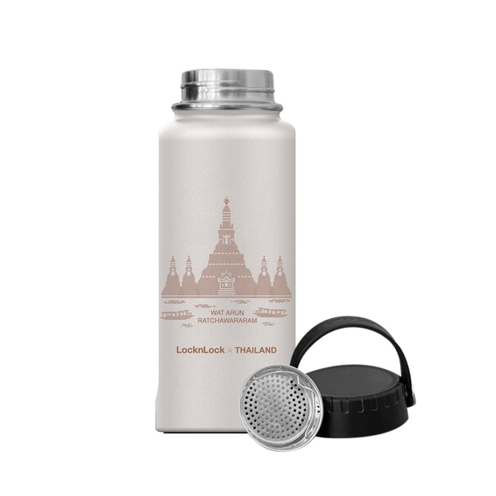 กระติกสุญญากาศ 0.89 ลิตร LOCKNLOCK RIGA HANDLE TUMBLER สีเบจ