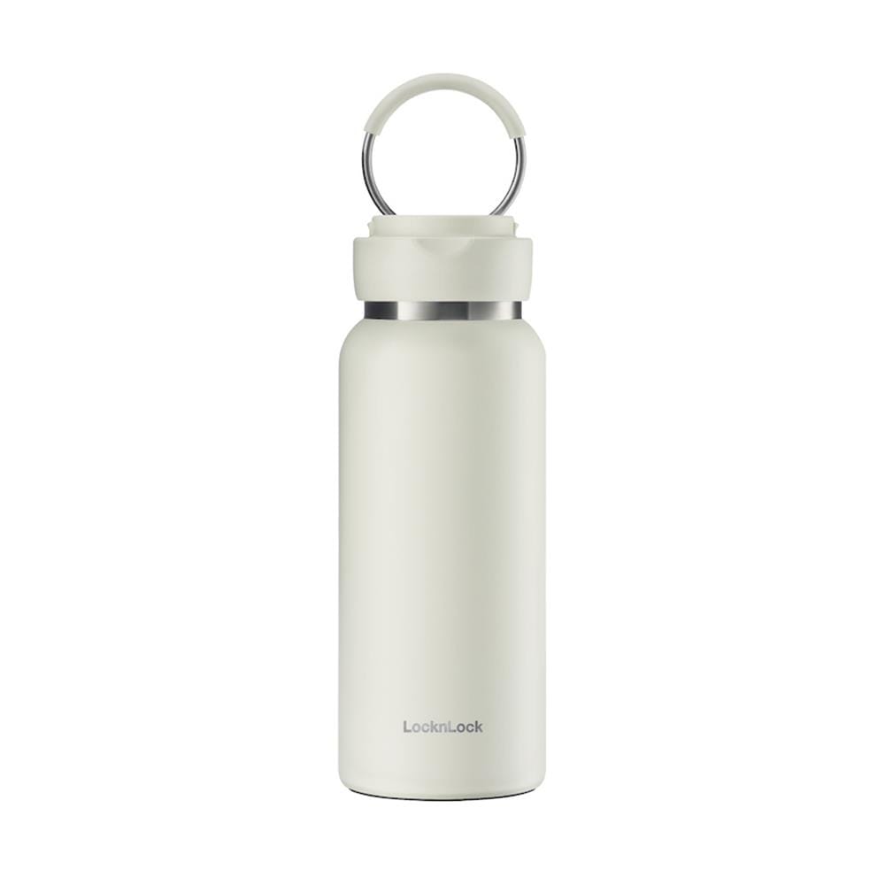 กระติกสุญญากาศ 0.65 ลิตร LOCKNLOCK SLING RING TUMBLER สีครีมงาช้าง