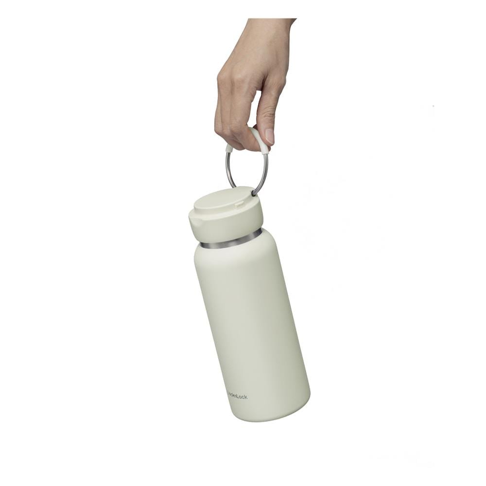 กระติกสุญญากาศ 0.65 ลิตร LOCKNLOCK SLING RING TUMBLER สีครีมงาช้าง