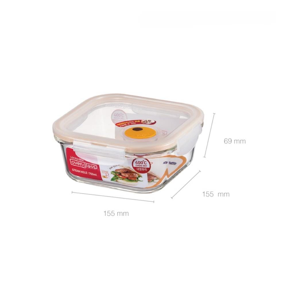 กล่องอาหาร LOCKNLOCK EURO 0.75 ลิตร สีใส