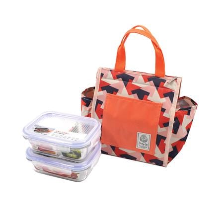 ชุดกล่องอาหารแก้วพร้อมกระเป๋า LOCKNLOCK LUNCH สีส้ม_1