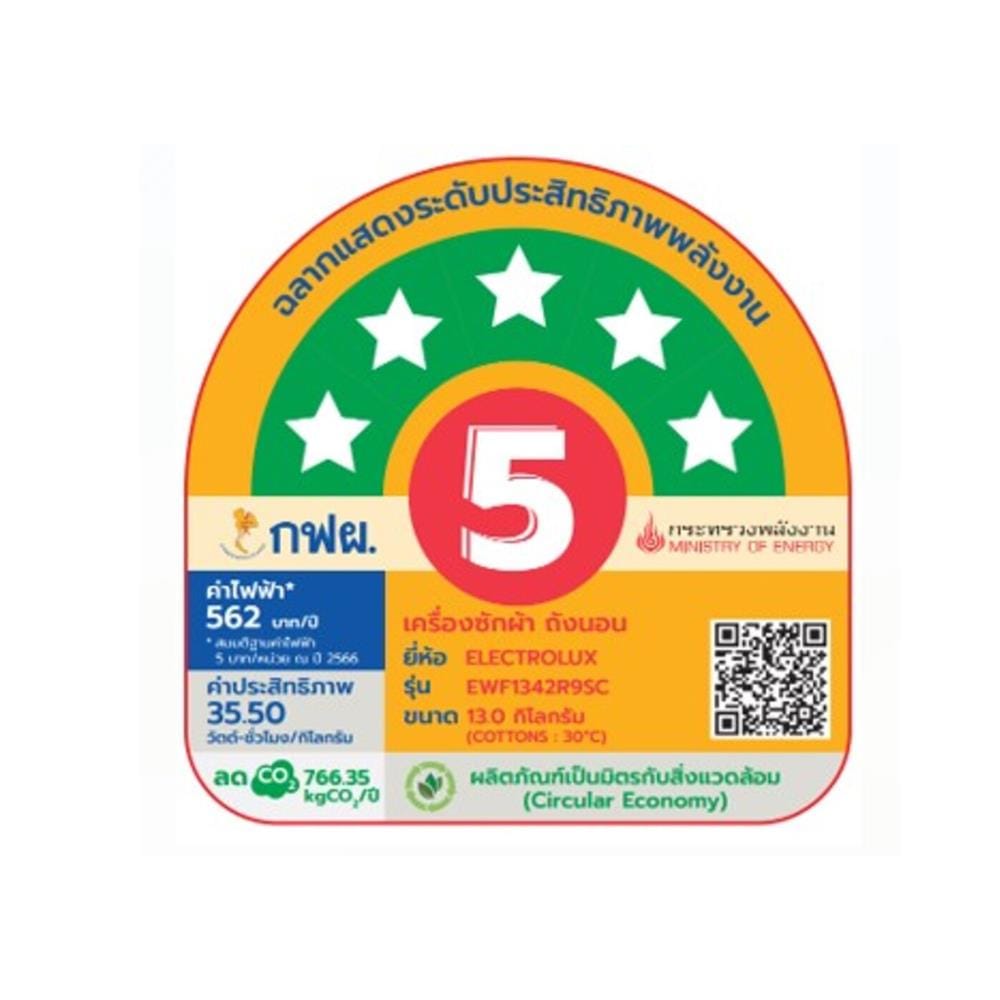 เครื่องซักผ้าฝาหน้าพร้อมขาตั้ง ELECTROLUX EWF1342R9SC 13 กก. 1400RPM อินเวอร์เตอร์ สีเทาเข้ม