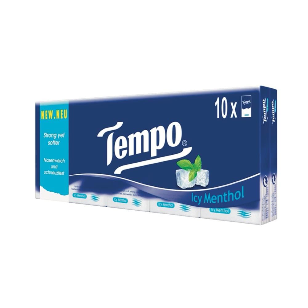 กระดาษเช็ดหน้า TEMPO MINIPACK ICY MENTHOL (แพ็ก 10 ชิ้น)