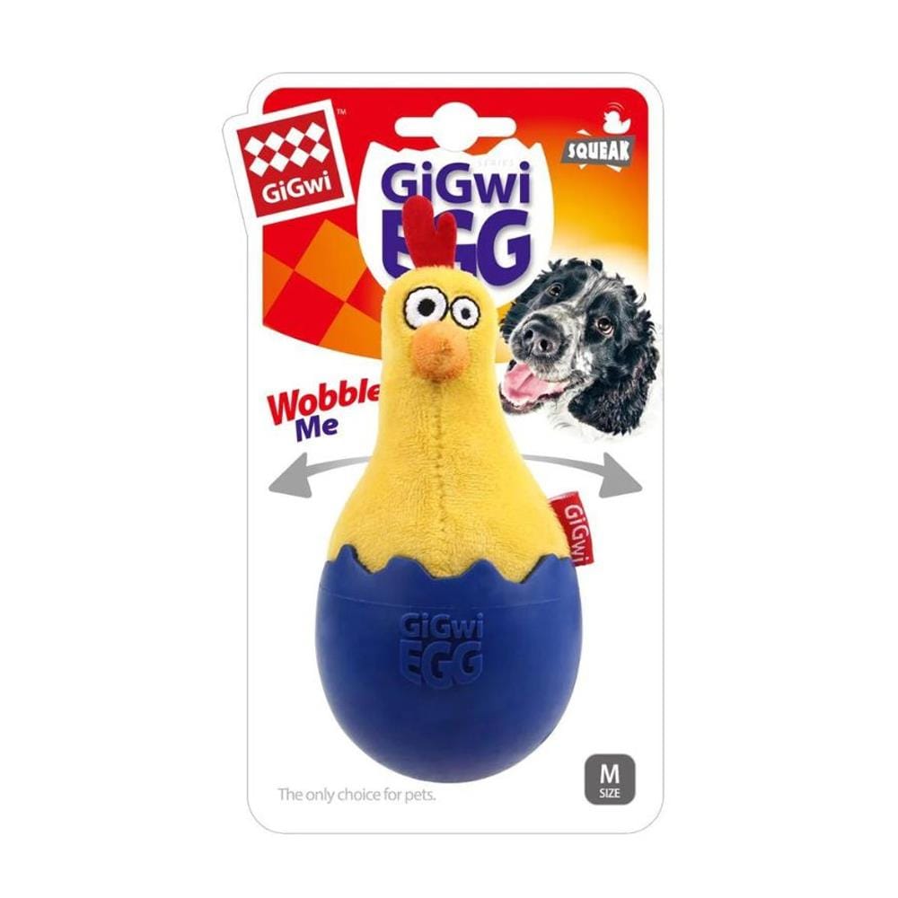 ของเล่นสุนัข GIGWI EGG-CHICKEN สีน้ำเงิน/เหลือง
