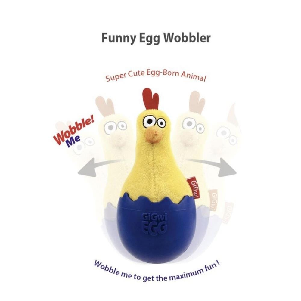 ของเล่นสุนัข GIGWI EGG-CHICKEN สีน้ำเงิน/เหลือง