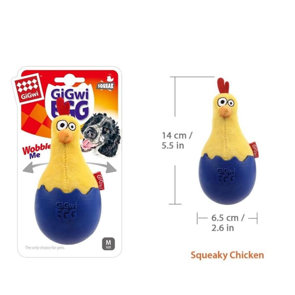 ของเล่นสุนัข GIGWI EGG-CHICKEN สีน้ำเงิน/เหลือง