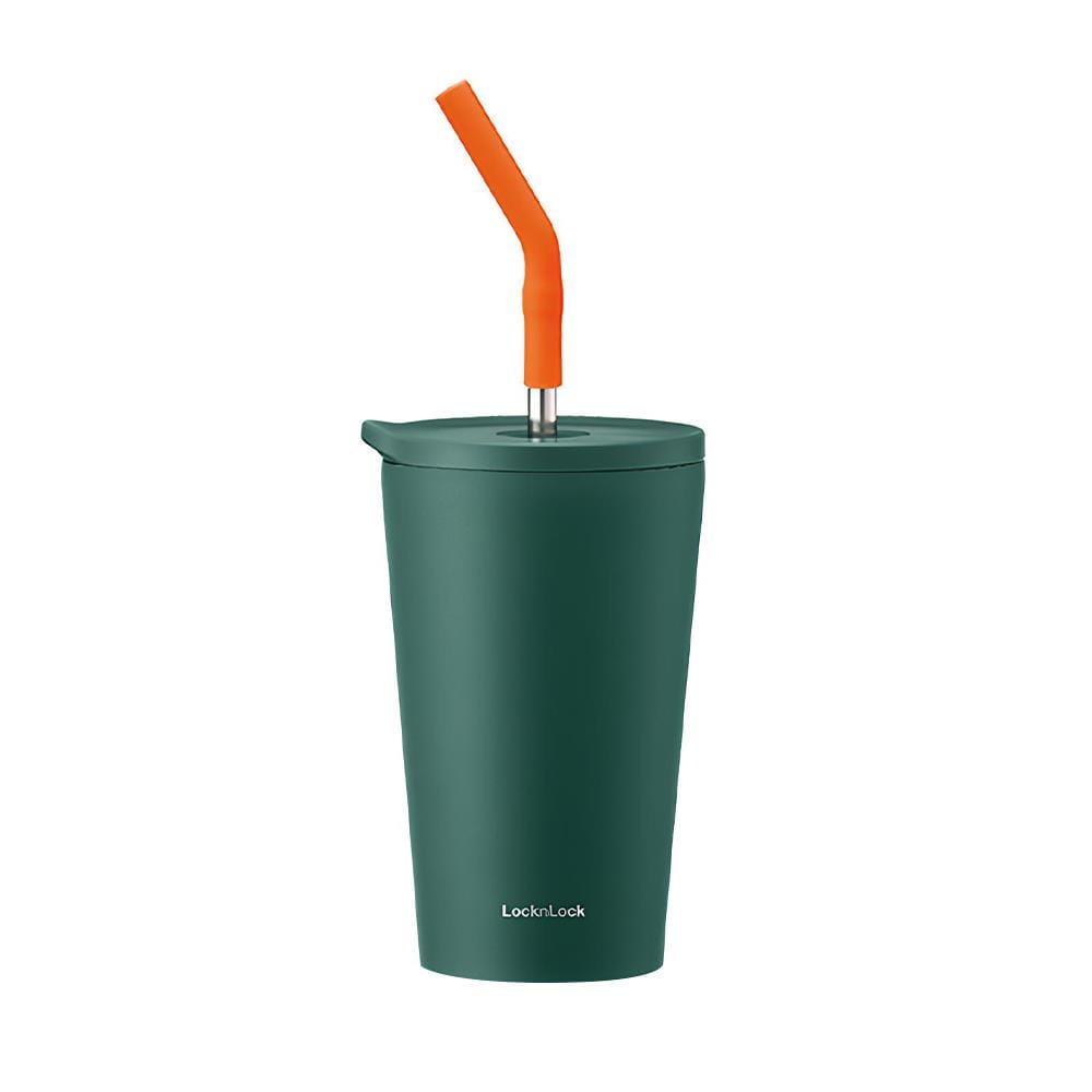 กระติกสุญญากาศ LOCKNLOCK STRAW VACUUM COLDCUP LHC4301 400 มล. สีเขียว