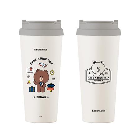 กระติกสุญญากาศ LOCKNLOCK LINE FRIEND LHC4279 540 มล. สีครีม_1