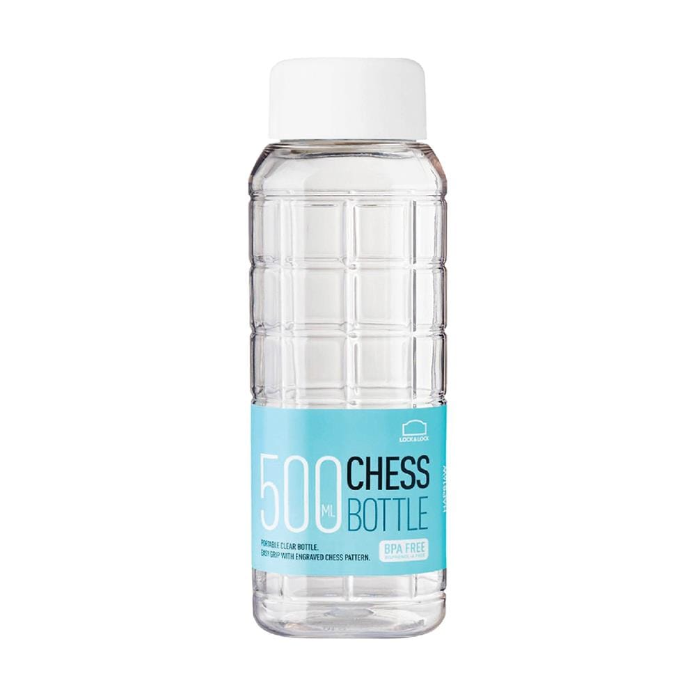 ขวดน้ำพลาสติก PET LOCKNLOCK CHESS 0.5 ลิตร สีขาว