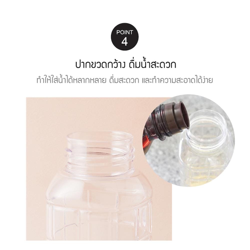 ขวดน้ำพลาสติก PET LOCKNLOCK CHESS 0.5 ลิตร สีขาว