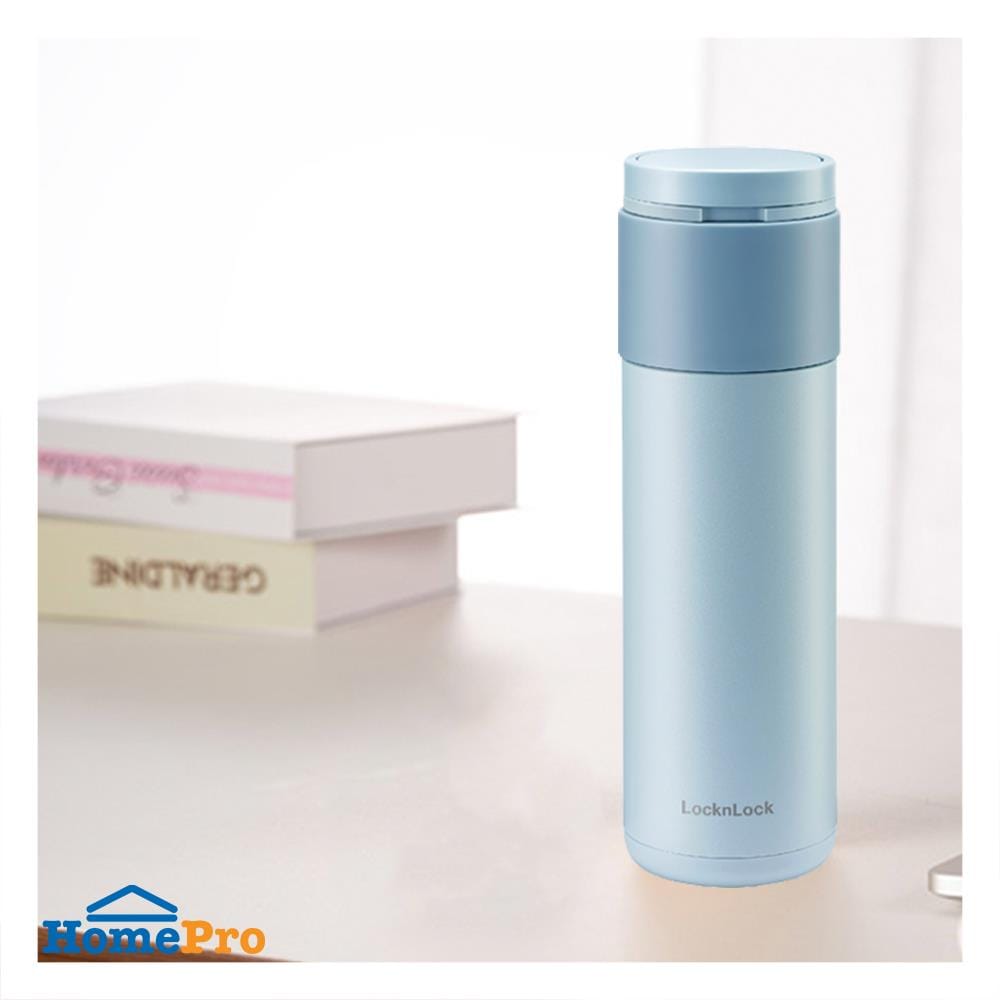 กระติกสุญญากาศ LOCKNLOCK HIDDEN 490 มล. สีฟ้า