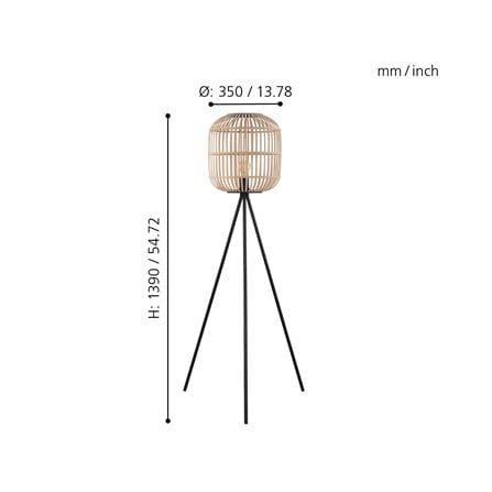 ไฟตั้งพื้น EGLO BORDESLEY 43219 สีน้ำตาล/ดำ 1 หัว_2
