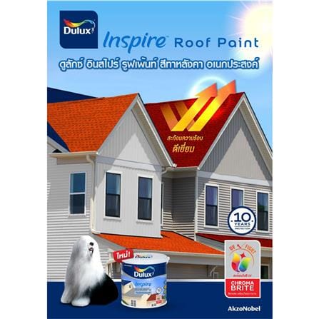 สีน้ำทาหลังคา ชนิดกึ่งเงา DULUX INSPIRE ROOF PAINT R824 สีใส 1 แกลลอน_2