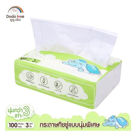 กระดาษเช็ดหน้า DODOLOVE 100 แผ่น (แพ็ก 6 ชิ้น)_4