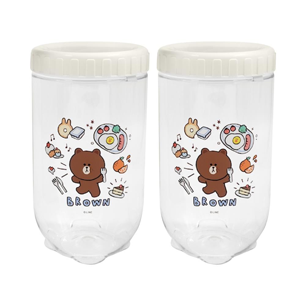ชุดขวดโหลฝาเกลียว LOCKNLOCK LINE FRIEND INL302PS4LF สีขาว/ใส 4 ชิ้น