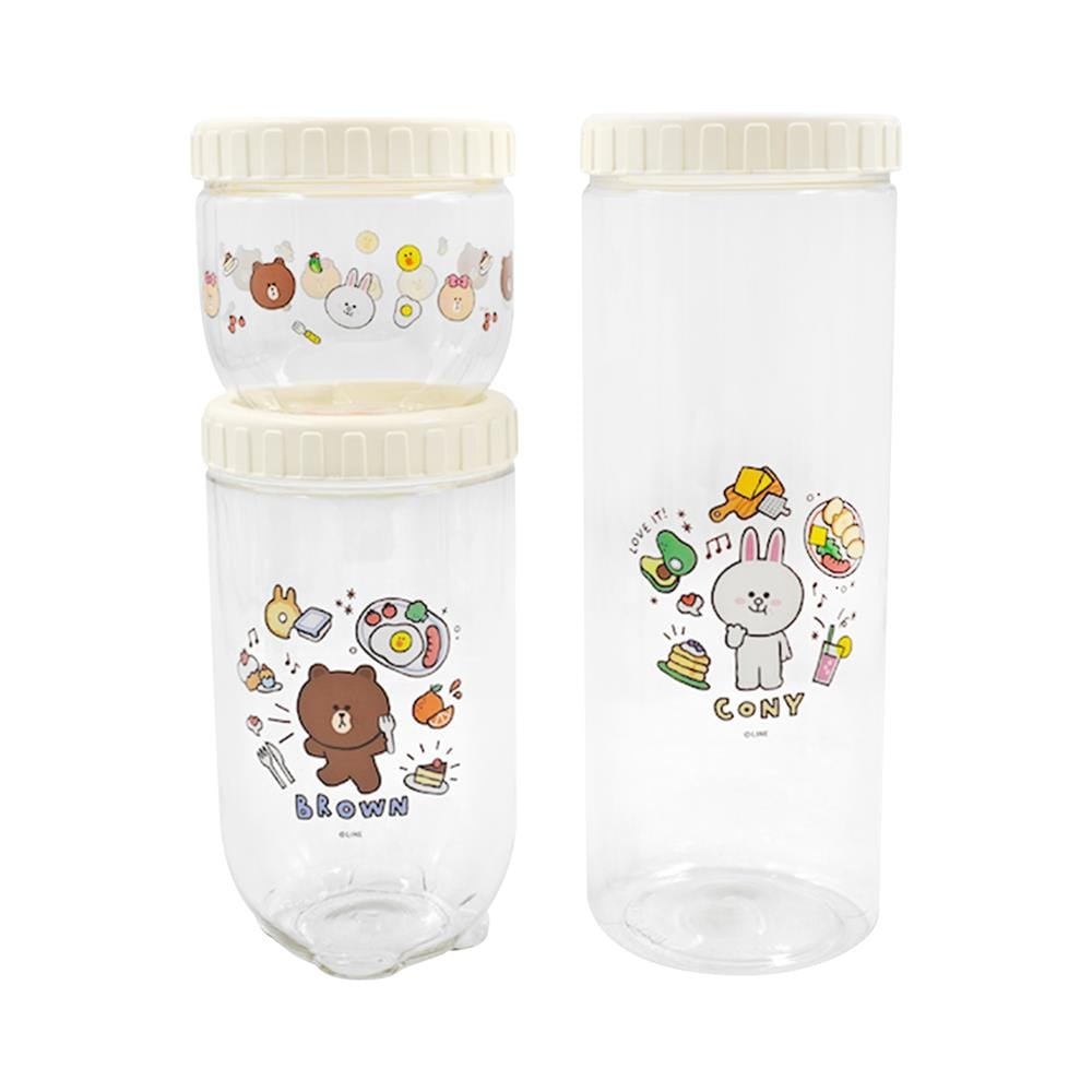 ชุดขวดโหลฝาเกลียว LOCKNLOCK LINE FRIEND INL301S002LF สีขาว/ใส 3 ชิ้น
