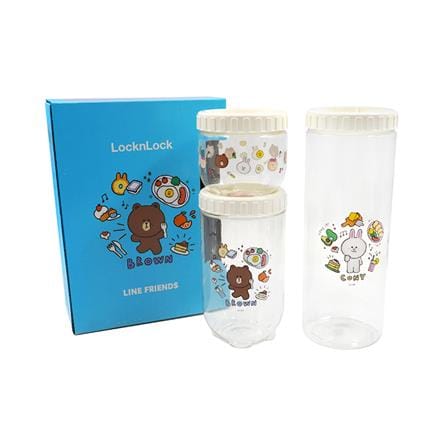 ชุดขวดโหลฝาเกลียว LOCKNLOCK LINE FRIEND INL301S002LF สีขาว/ใส 3 ชิ้น_2