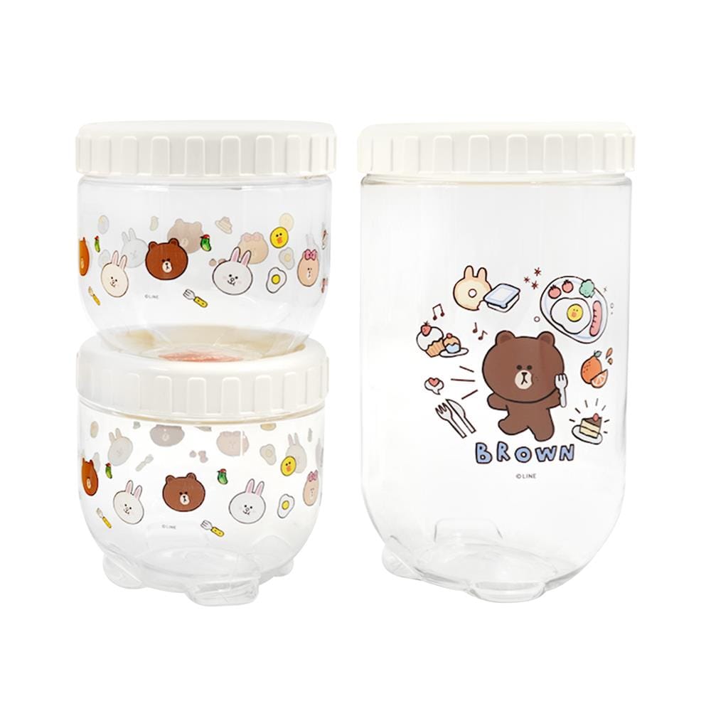 ชุดขวดโหลฝาเกลียว LOCKNLOCK LINE FRIEND INL301S1LF สีขาว/ใส 3 ชิ้น