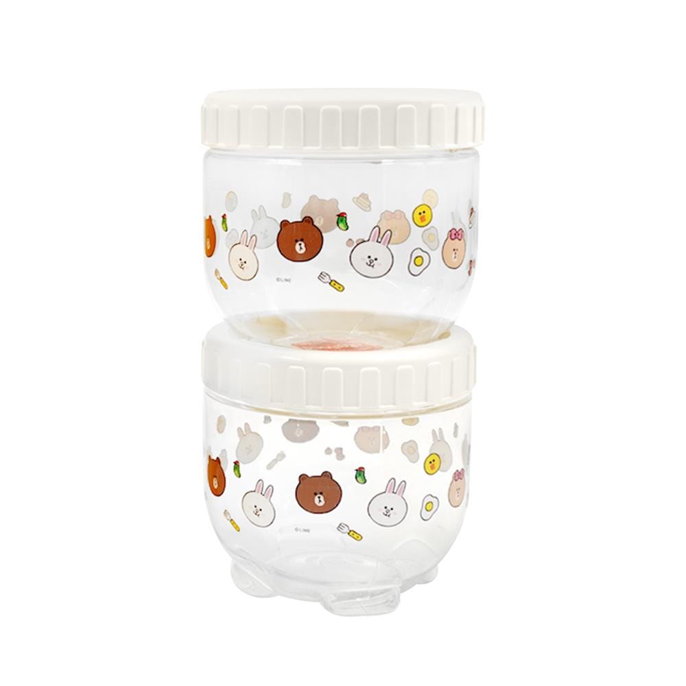 ชุดขวดโหลฝาเกลียว LOCKNLOCK LINE FRIEND INL301S1LF สีขาว/ใส 3 ชิ้น