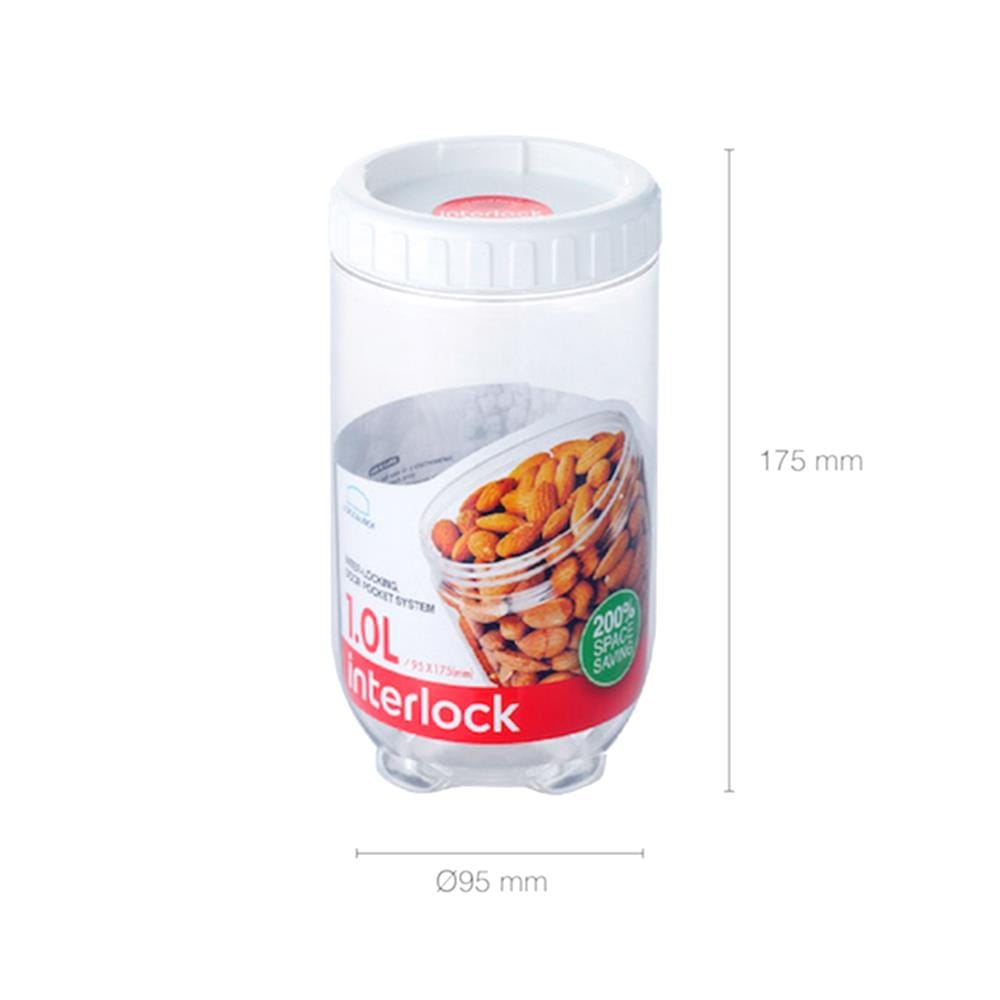 ขวดโหล PET ฝาเกลียว LOCKNLOCK INTERLOCK INL302W 1 ลิตร สีขาว/ใส