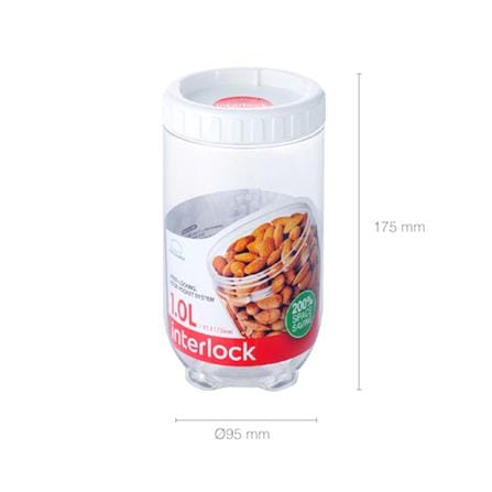 ขวดโหล PET ฝาเกลียว LOCKNLOCK INTERLOCK INL302W 1 ลิตร สีขาว/ใส_1