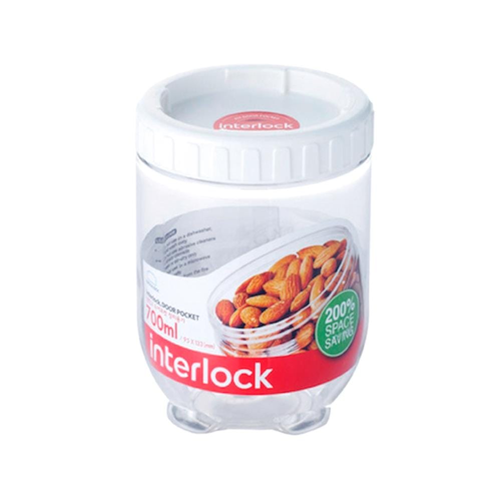 ขวดโหล PET ฝาเกลียว LOCKNLOCK INTERLOCK INL304W 0.7 ลิตร สีขาว/ใส