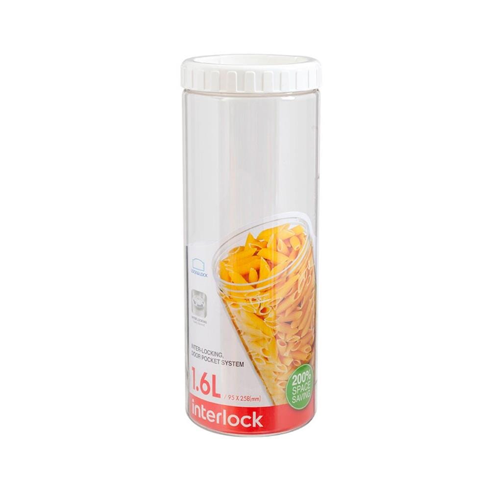 ขวดโหล PET ฝาเกลียว LOCKNLOCK INTERLOCK INL303W 1.6 ลิตร สีขาว/ใส