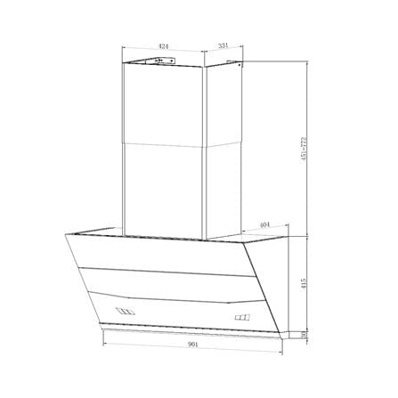 เครื่องดูดควันกระโจม TECNOPLUS TNP HD SLOPE 3 90 ซม._4