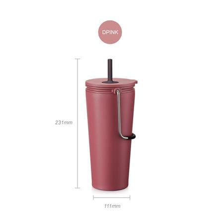 แก้วน้ำสุญญากาศพร้อมหลอด LOCKNLOCK TUMBLER 540 มล. สีชมพู_6