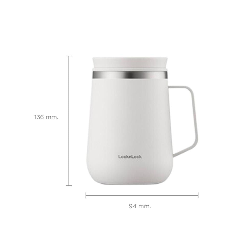 แก้วน้ำสเตนเลส LOCKNLOCK METRO TEA 0.4 ลิตร สีครีมงาช้าง