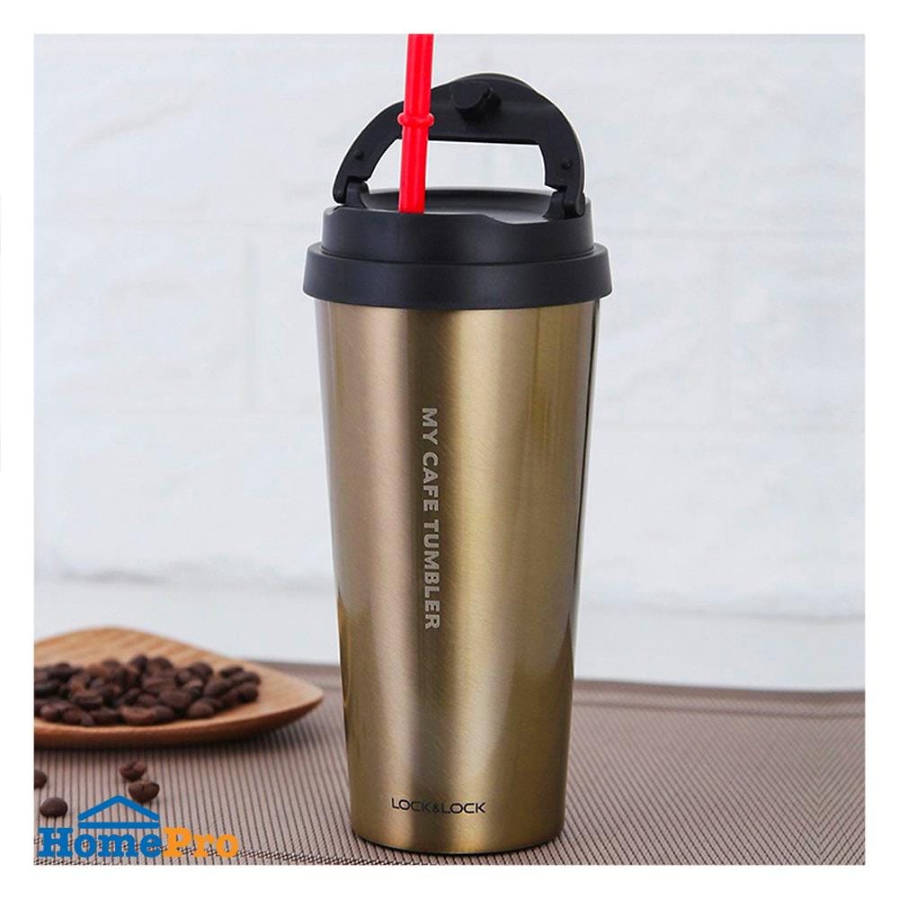 กระติกสุญญากาศ LOCKNLOCK CLIP TUMBLER 0.54 ลิตร สีทอง