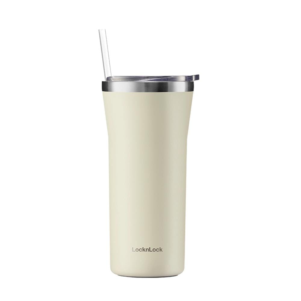 แก้วน้ำสุญญากาศ LOCKNLOCK DAILY ESSENTIAL IVORY 0.87 ลิตร สีครีมงาช้าง