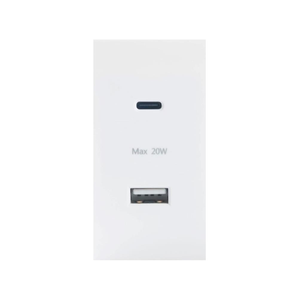 เต้ารับ USB 1 ช่อง TYPE C 1 ช่อง SIMON SIM52S-12CS-WH สีขาว