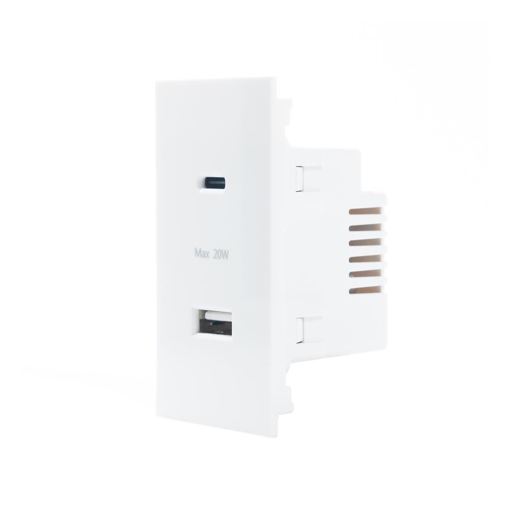 เต้ารับ USB 1 ช่อง TYPE C 1 ช่อง SIMON SIM52S-12CS-WH สีขาว