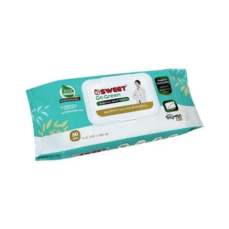 ผ้าเช็ดทำความสะอาดผิว SWEET GO GREEN HYGIENIC 50 แผ่น_2