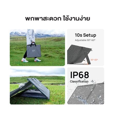 แผงโซลาร์เซลล์ แบบพกพา ECOFLOW 110 วัตต์ สีดำ_4