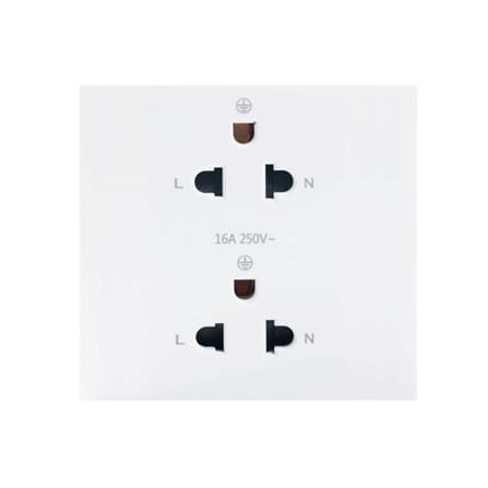 เต้ารับคู่ 3 ขา 2 ช่อง SIMON SIM52S-102L-WH สีขาว_0